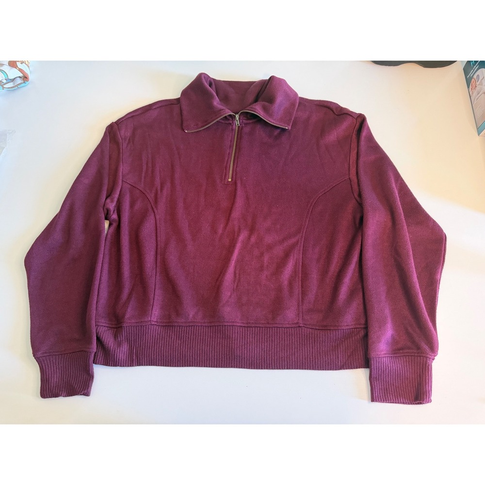 Universal Thread Womens Burgundy Quarter Zip Pullover Sweater XL New With Tags